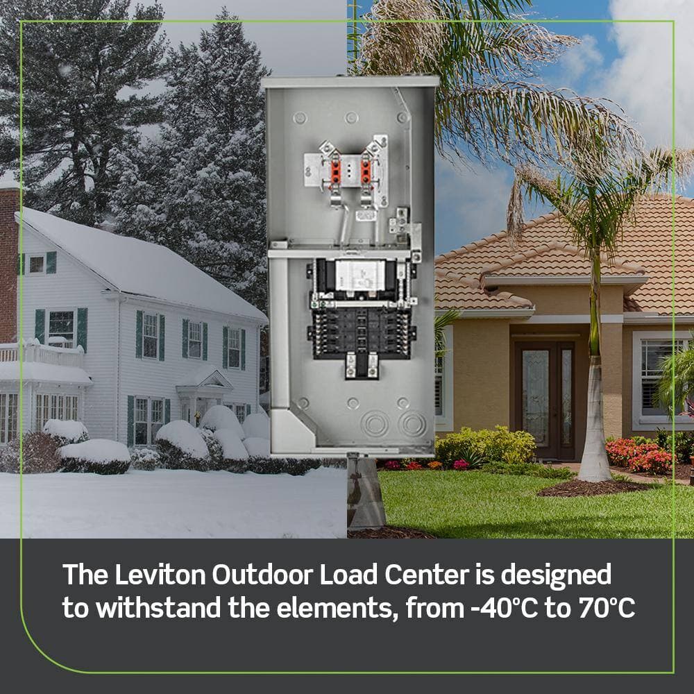 Leviton 150 Amp 8-Space, 8 Circuit Outdoor Meter Main Combo Load Center, Ringless with Horn Bypass LS815-BHD (3)