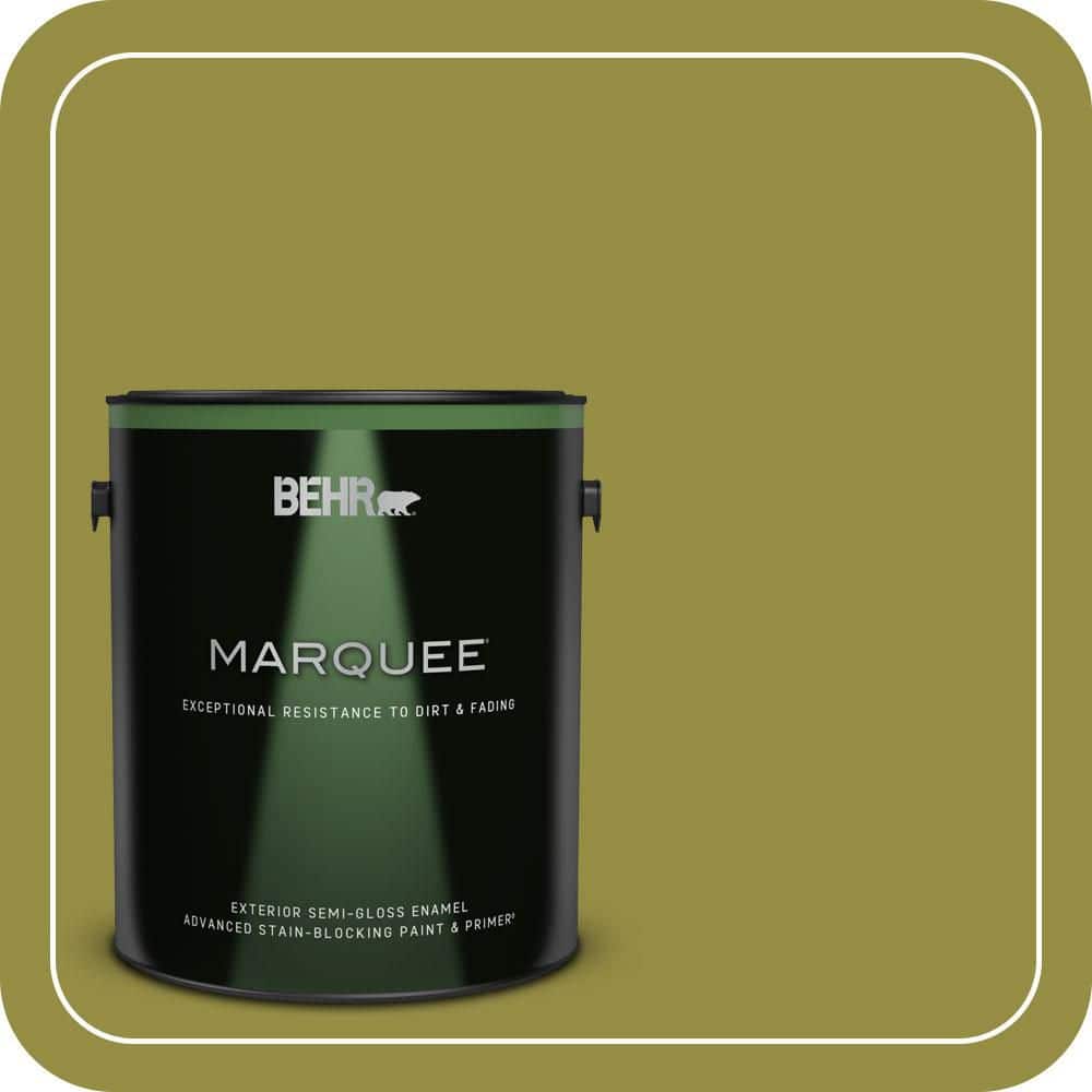 BEHR MARQUEE 1 gal. #PPU9-03 Retro Avocado Semi-Gloss Enamel Exterior Paint & Primer