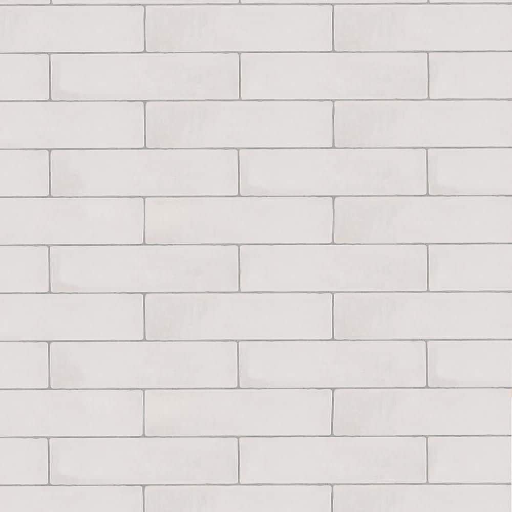 Jeffrey Court Cotton Blossom White 2.5 in. x 9.75 in. Glossy Textured Ceramic Wall Tile (0.168 sq. ft. /Each) (2)