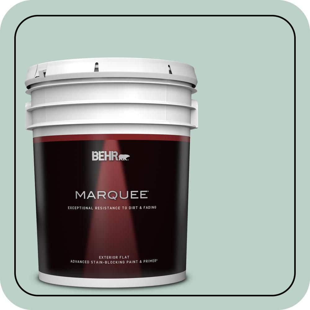 BEHR MARQUEE 5 gal. #S420-2 Moon Glass Flat Exterior Paint & Primer