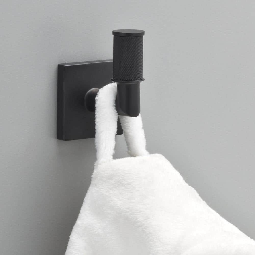 Delta Averland Single Towel Hook Bath Hardware Accessory in Matte Black (2)