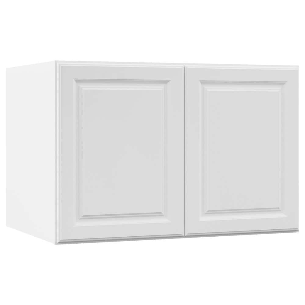 Hampton Bay Hampton 36 in. W x 24 in. D x 24 in. H Assembled Deep Wall Bridge Kitchen Cabinet in Satin White