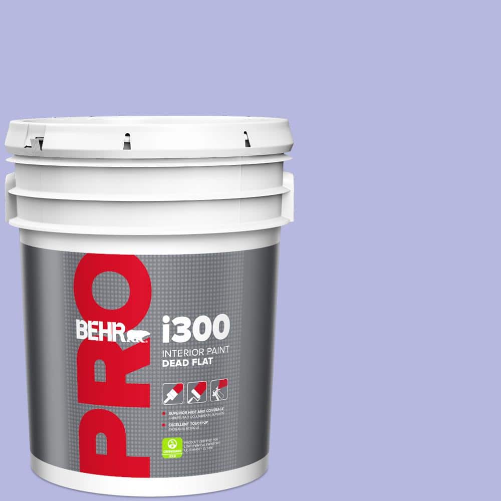 BEHR PRO 5 gal. #P550-3 Lavender Cloud Dead Flat Interior Paint