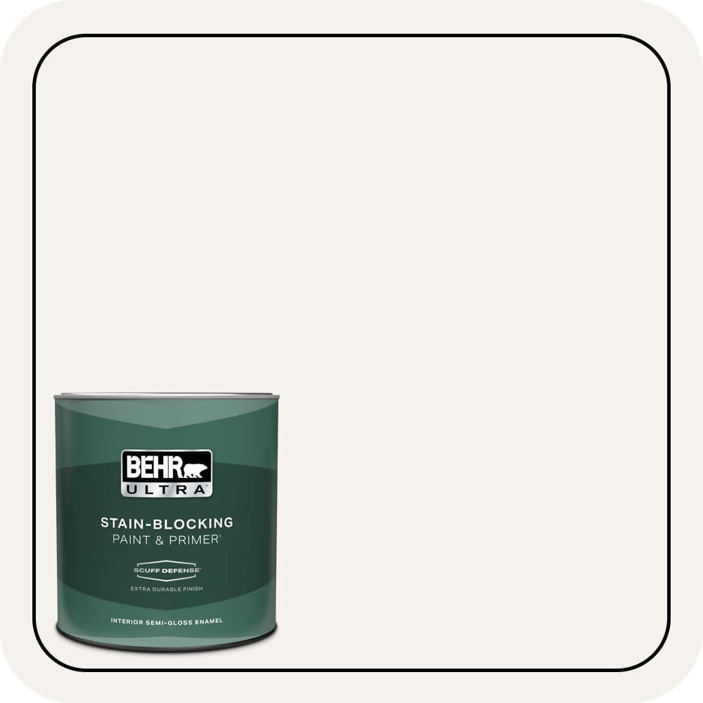 BEHR ULTRA 1 qt. #PR-W14 Bit Of Sugar Extra Durable Semi-Gloss Enamel Interior Paint & Primer