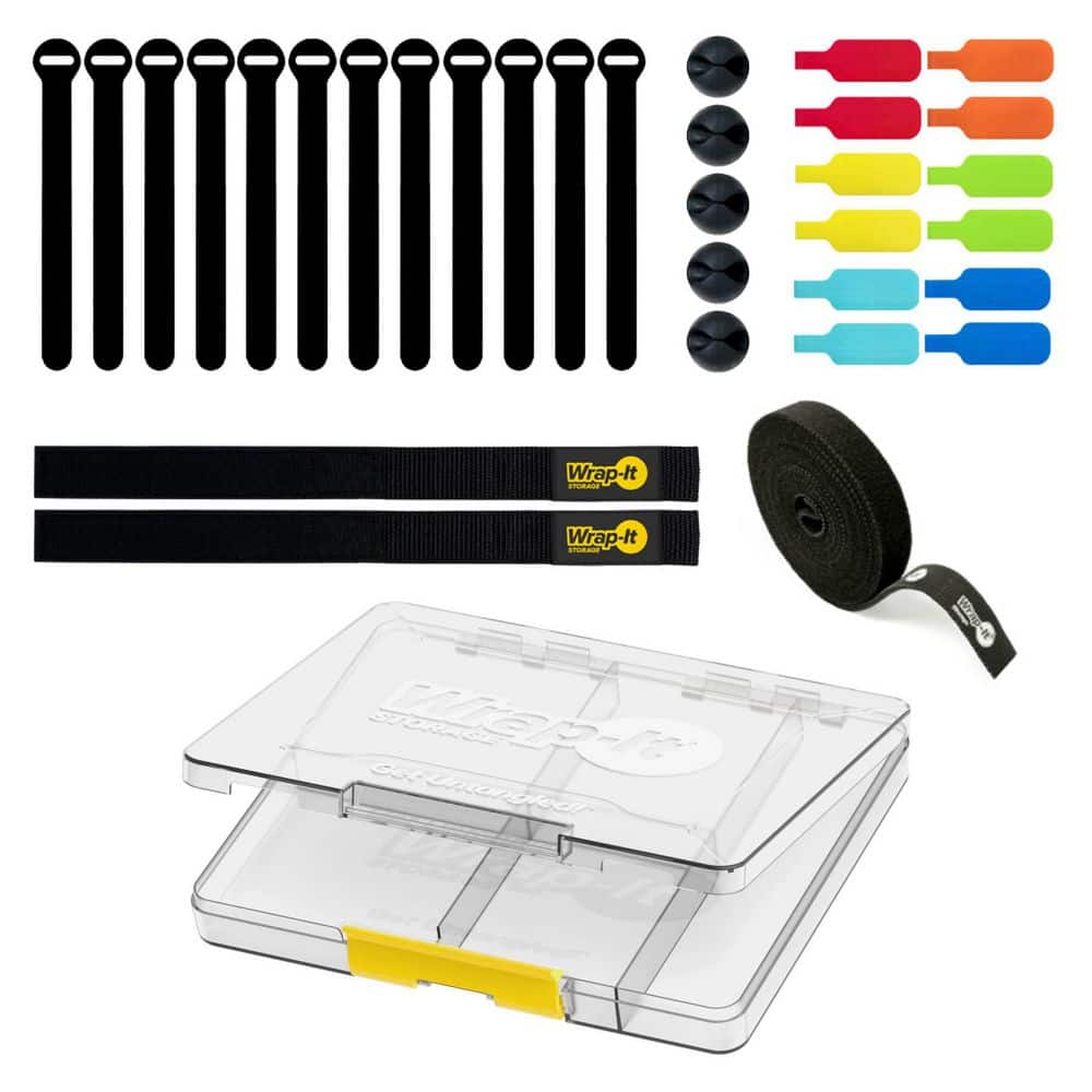 Wrap-It Storage Cord Control Kit - 32 Pack Black (2)