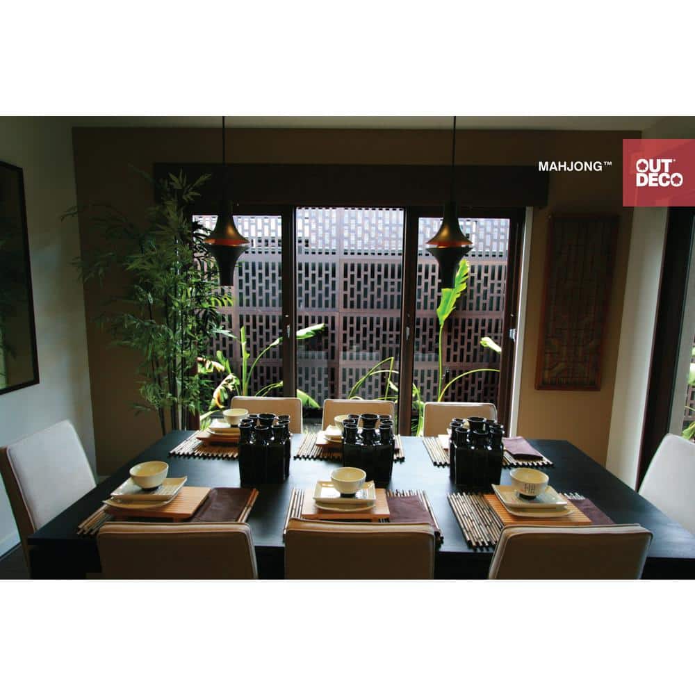 OUTDECO 5/16 in. x 24 in. x 48 in. Mahjong Modular Decorative Hardwood Composite Fence Panel (3)