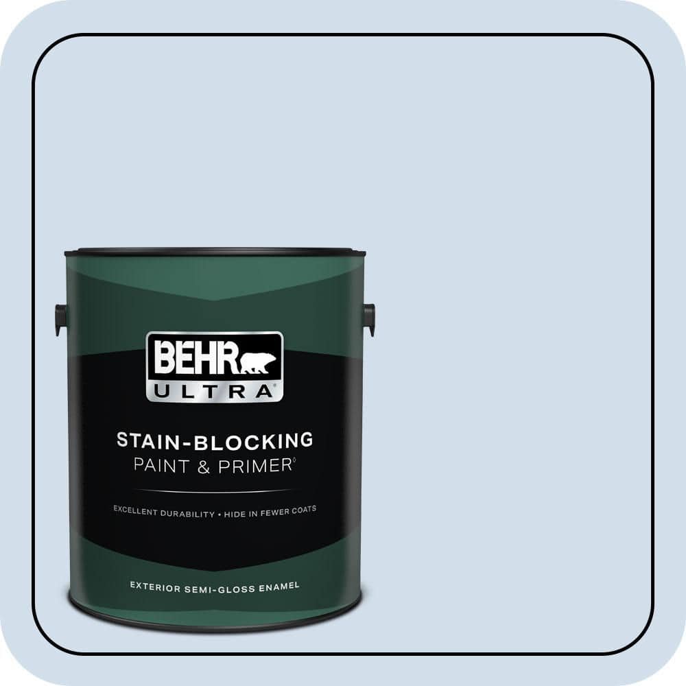 BEHR ULTRA 1 gal. #M530-1 Ice Drop Semi-Gloss Enamel Exterior Paint & Primer