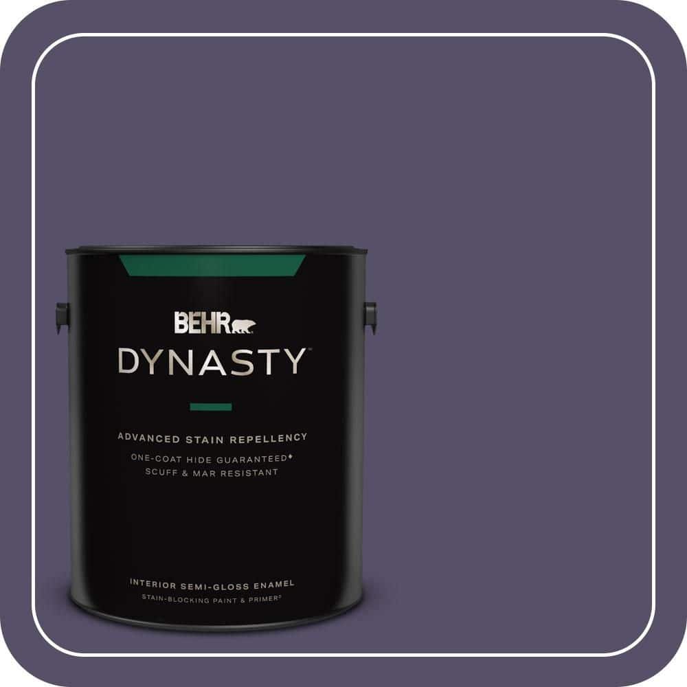 BEHR DYNASTY 1 gal. #650F-7 Violet Eclipse Semi-Gloss Enamel Interior Stain-Blocking Paint & Primer