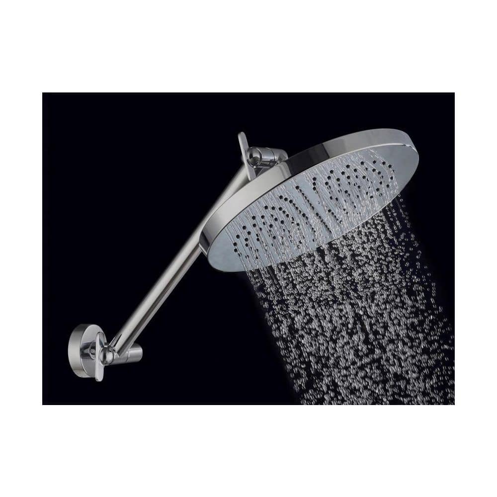 MODONA 1-Spray Patterns 10 in. Single Spray Wall Mounted Fixed Shower Head with Adjustable Shower Arm SET in Polished Chrome (3)
