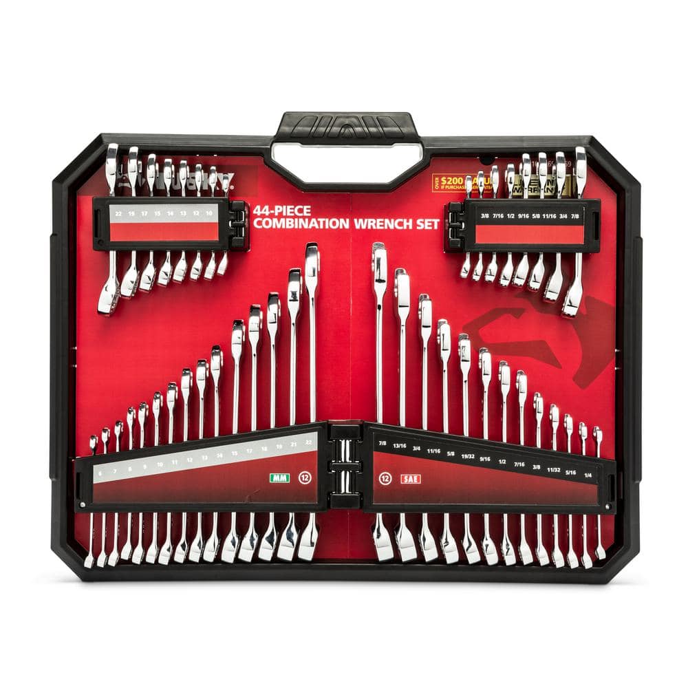 Husky SAE and Metric Combination Wrench Set with Tray (44-Piece) (3)