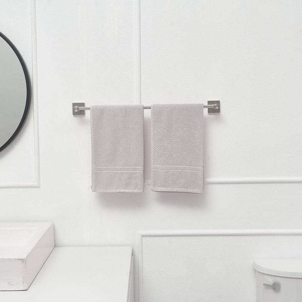 BEARSOLIM 5-Piece Bath Hardware Set with Towel Bar Towel Ring Towel Hook Toilet Paper Holder in Brushed Nickel (2)