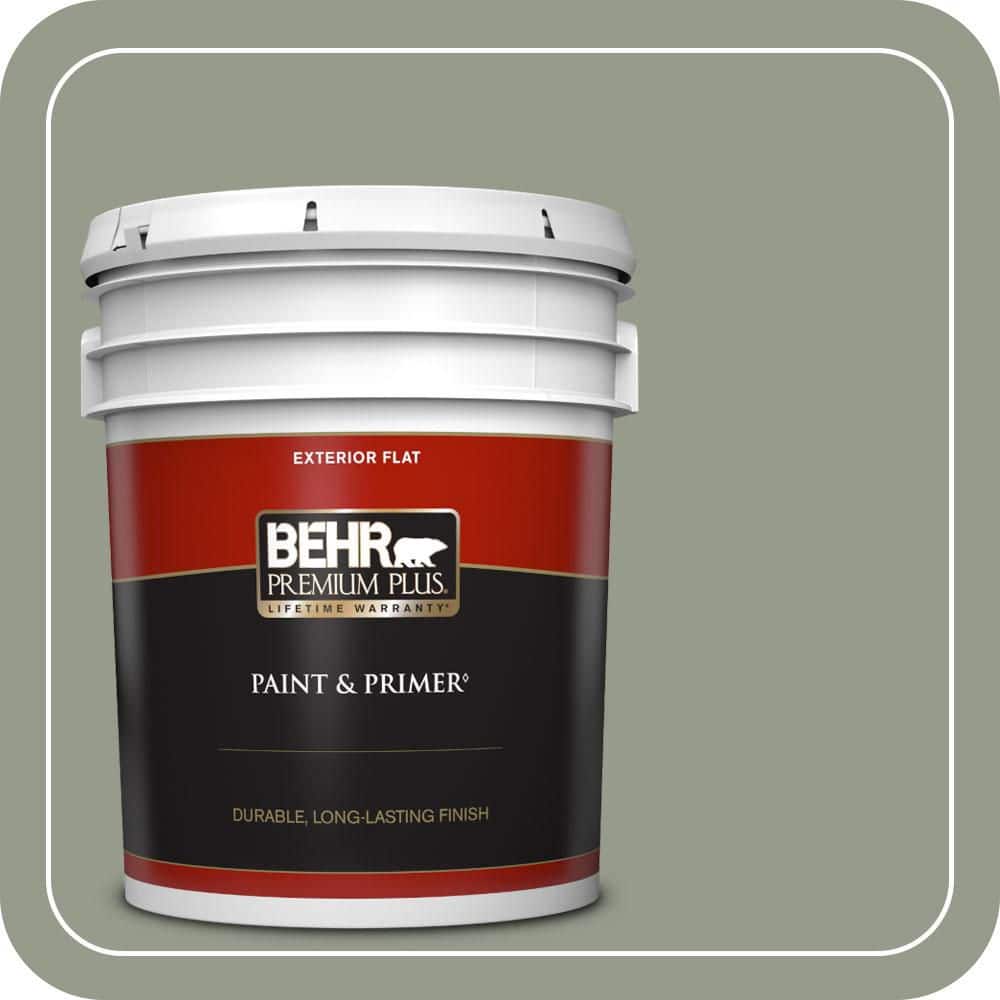 BEHR PREMIUM PLUS 5 gal. #PMD-56 Laurel Leaf Flat Exterior Paint & Primer