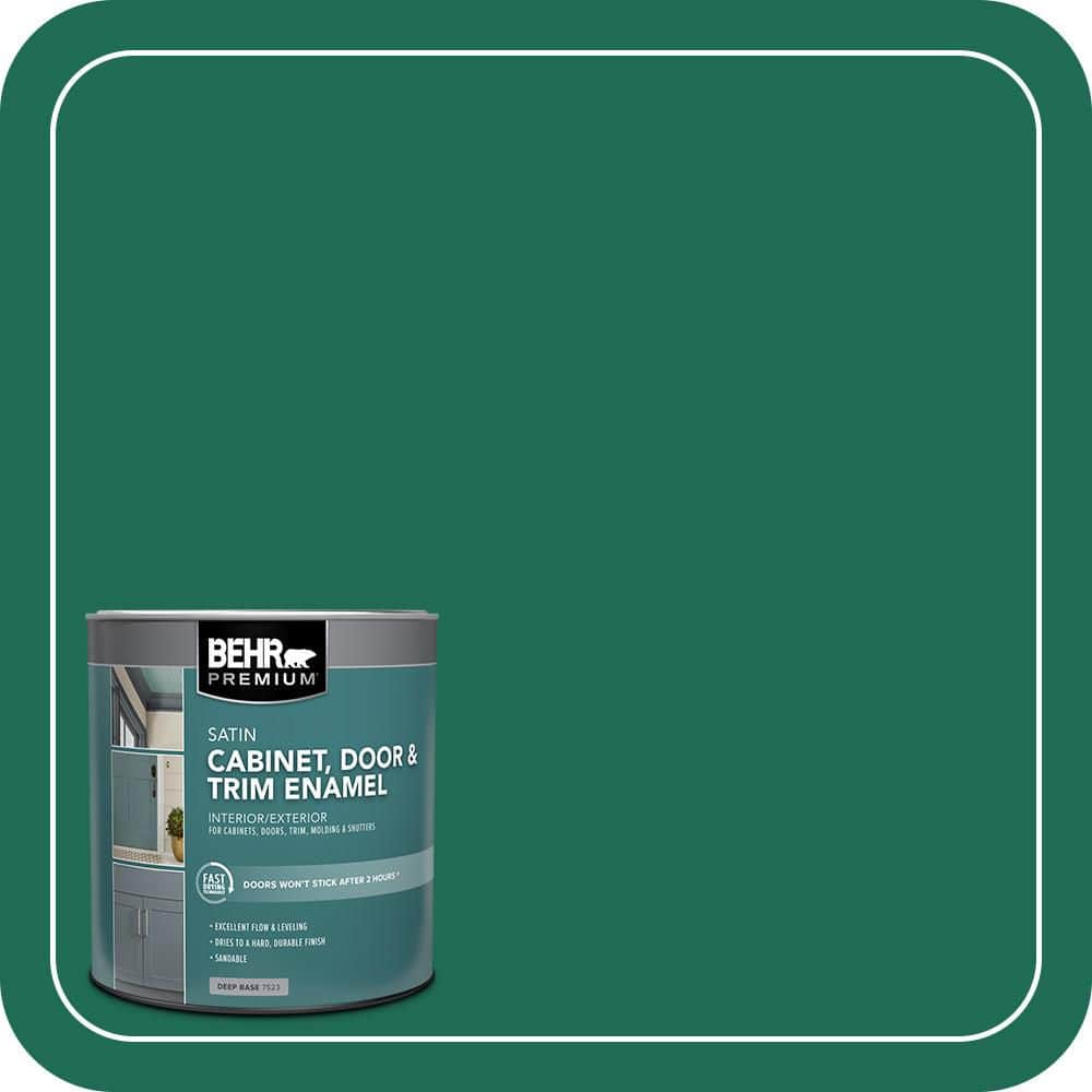 BEHR PREMIUM 1 qt. #P430-7 Sparkling Emerald Satin Enamel Interior/Exterior Cabinet, Door & Trim Paint