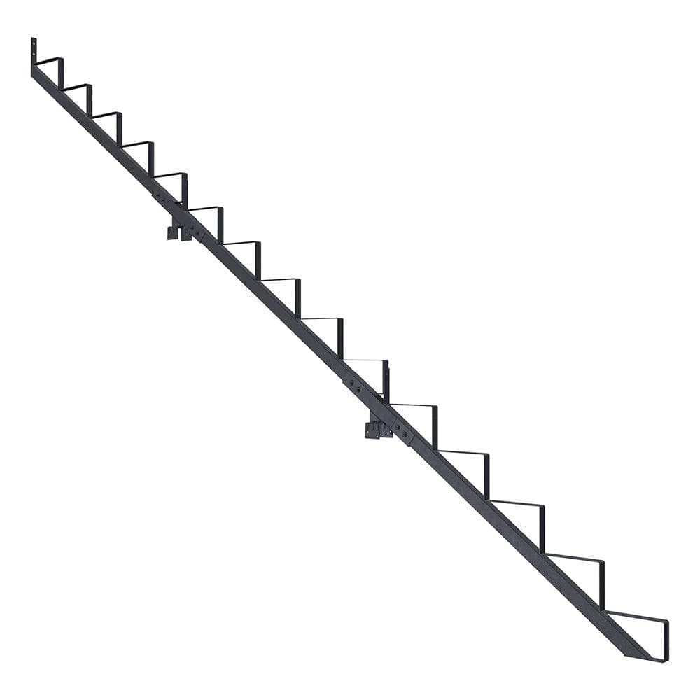 PEAK 15-Step Steel Stair Riser (Stringer) and Connector Kit in Matte Black