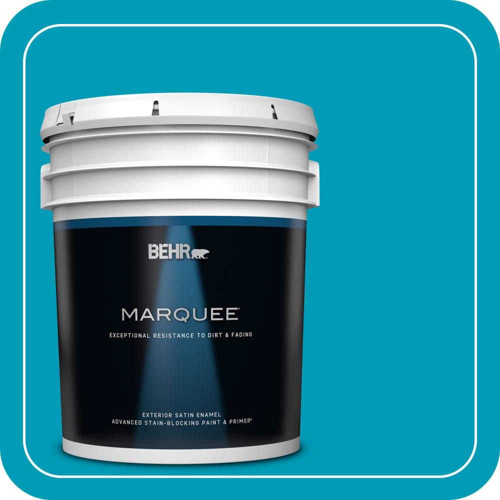 BEHR MARQUEE 5 gal. #520B-6 Brilliant Sea Satin Enamel Exterior Paint & Primer