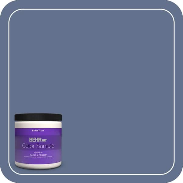 BEHR PREMIUM PLUS 8 oz. #600F-6 Atlantic Blue Eggshell Enamel Interior Paint & Primer Color Sample (2)