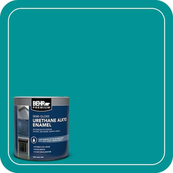 BEHR PREMIUM 1 qt. #P460-6 Paradise Landscape Semi-Gloss Enamel Urethane Alkyd Interior/Exterior Paint (2)