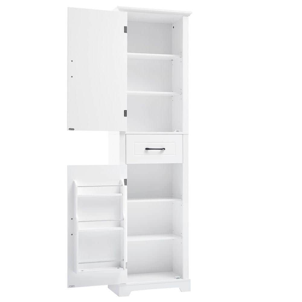 TCYO 20 in. W x 12 in. D x 73 in. H White Linen Cabinet (3)