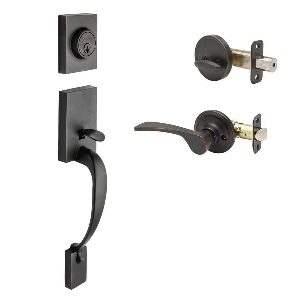 Copper Creek Craftsman Tuscan Bronze Door Handleset with Right Hand Scandinavian Handle Trim (1)
