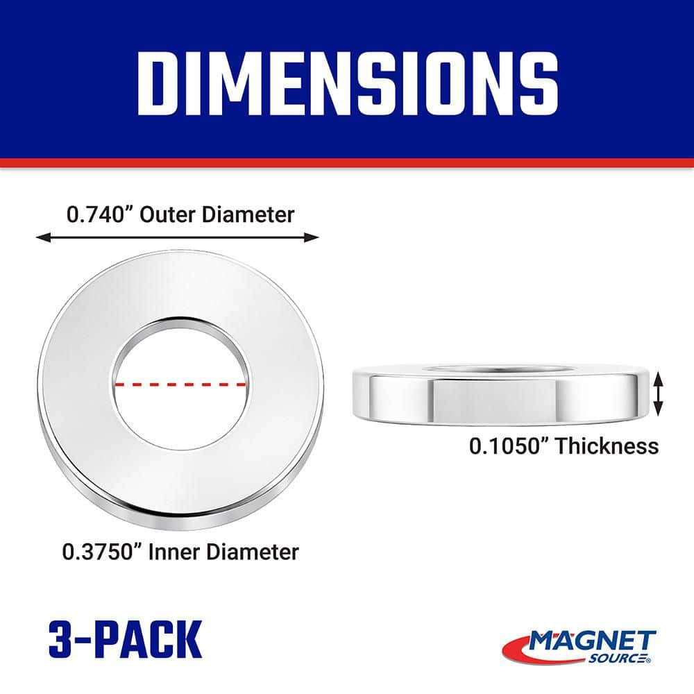 Master Magnet 3/4 in. Neodymium Rare-Earth Magnet Discs (3 per Pack) (3)
