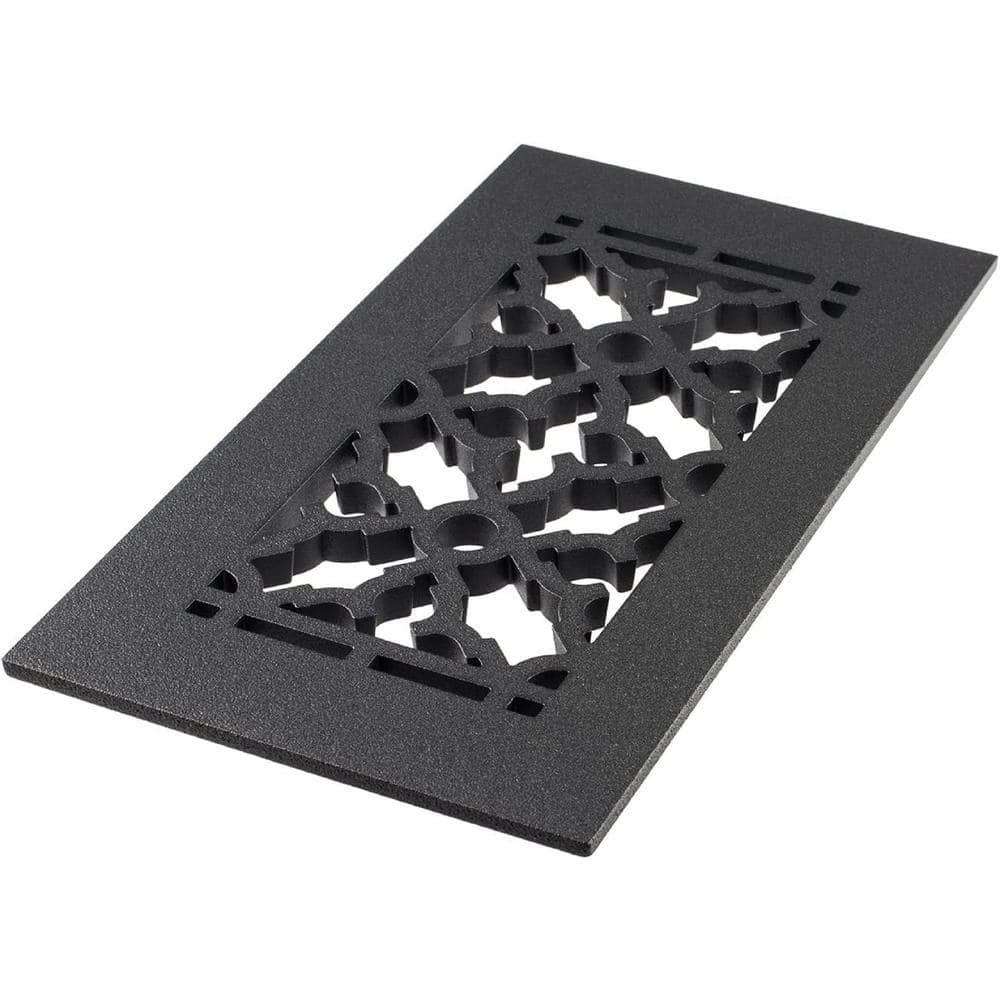 Reggio Registers Scroll Series 4 in. 10 in. Cast Iron Grille without Mounting Holes