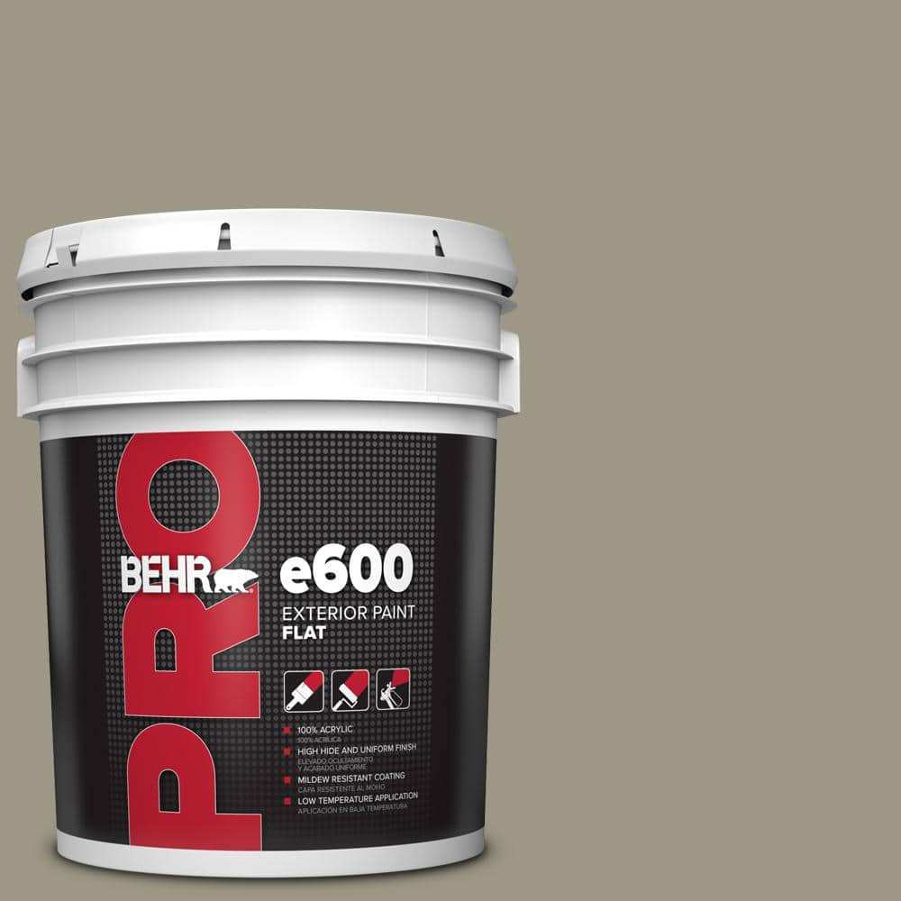 BEHR PRO 5 gal. #PPU8-20 Dusty Olive Flat Exterior Paint