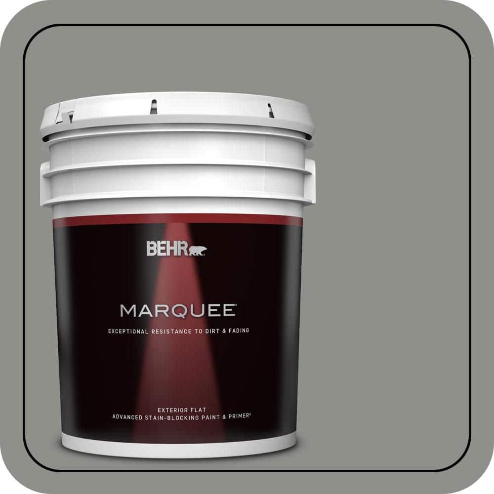 BEHR MARQUEE 5 gal. #PPU24-20 Letter Gray Flat Exterior Paint & Primer (1)