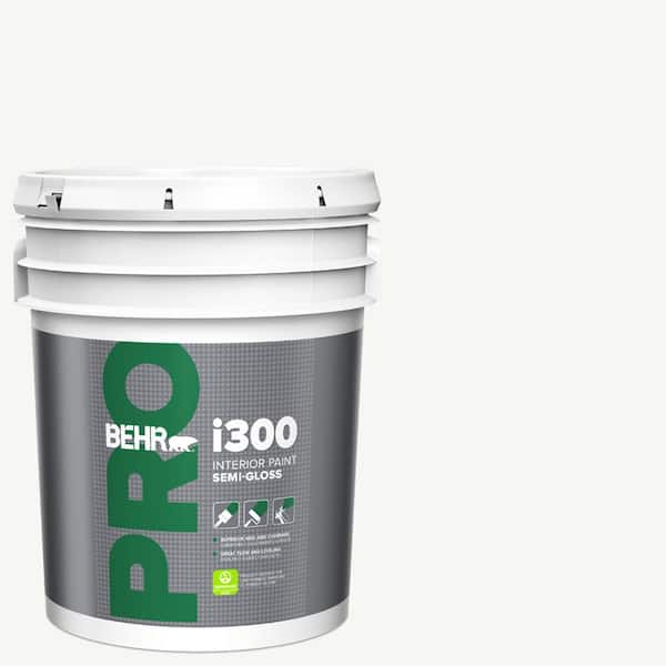 BEHR PRO 5 gal. i300 White Semi-Gloss Interior Paint (2)