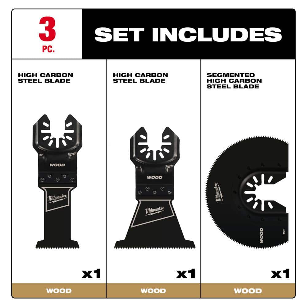 Milwaukee Multi-Tool Oscillating Wood Cutting Blade Kit (3-Piece) (4)