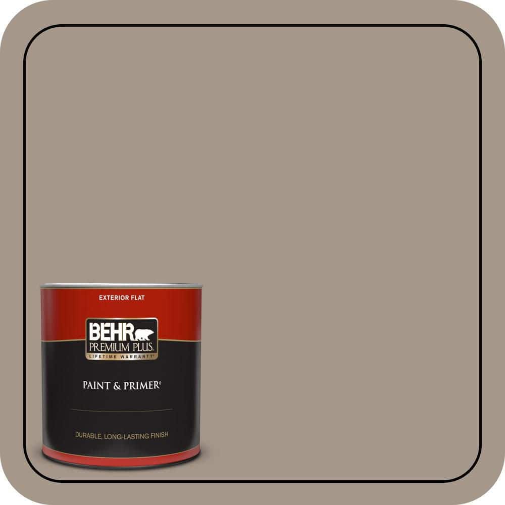 BEHR PREMIUM PLUS 1 qt. #N220-4 Shiitake Flat Exterior Paint & Primer