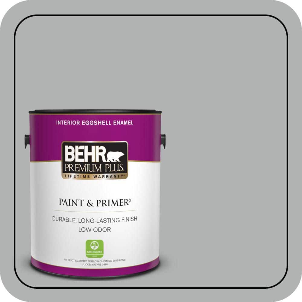 BEHR PREMIUM PLUS 1 gal. #PPU26-08 Silverstone Eggshell Enamel Low Odor Interior Paint & Primer