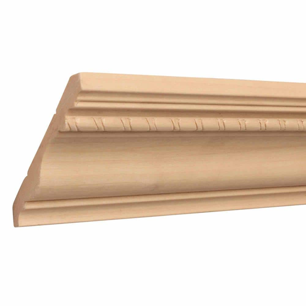 Ornamental Mouldings 1631A-8FTWHW 0.5 in. D x 3.75 in. W x 96 in. L Unfinished White Hardwood Rope Crown Moulding (1)