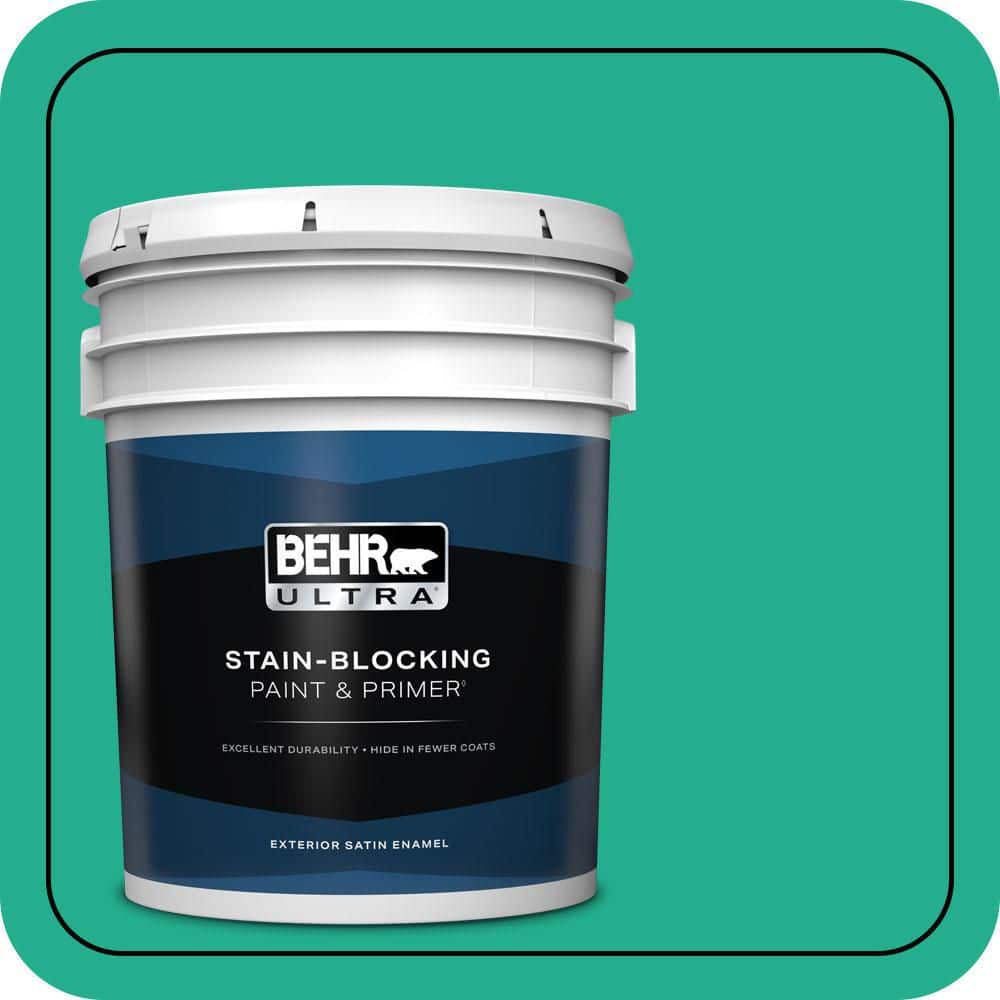 BEHR ULTRA 5 gal. #480B-5 Mermaid Song Satin Enamel Exterior Paint & Primer