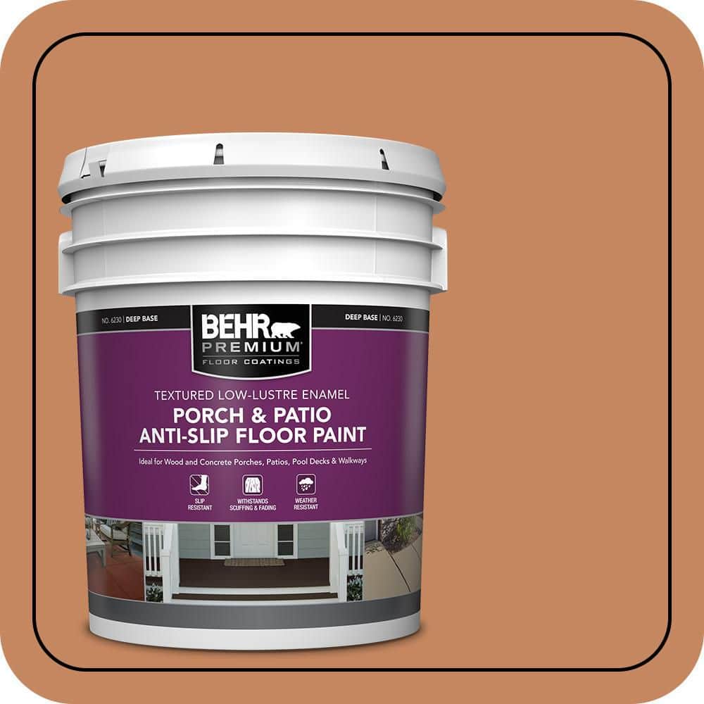 BEHR PREMIUM 5 gal. #PFC-17 Rusty Orange Textured Low-Lustre Enamel Interior/Exterior Porch and Patio Anti-Slip Floor Paint