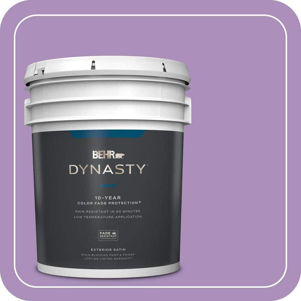 BEHR DYNASTY 5 gal. #650B-5 Garden Pansy Satin Enamel Exterior Stain-Blocking Paint & Primer