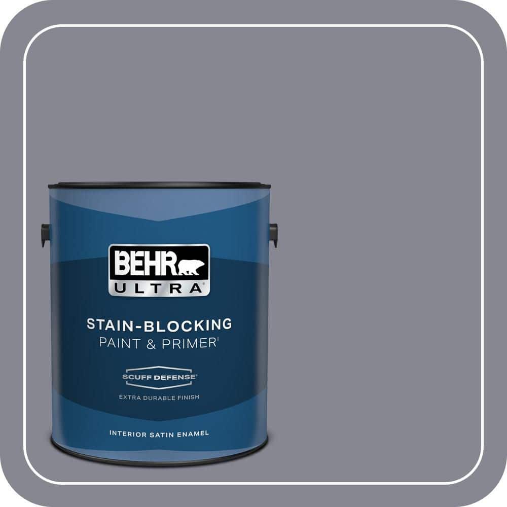 BEHR ULTRA 1 gal. #PPU16-15 Gray Heather Extra Durable Satin Enamel Interior Paint & Primer (1)