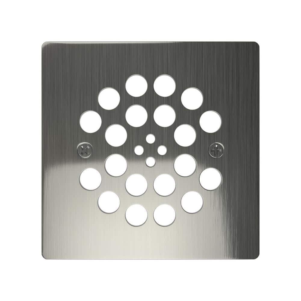 Tile Redi Redi Drain 4.25 in. x 4.25 in. Square Drain Plate in Brushed Nickel (1)