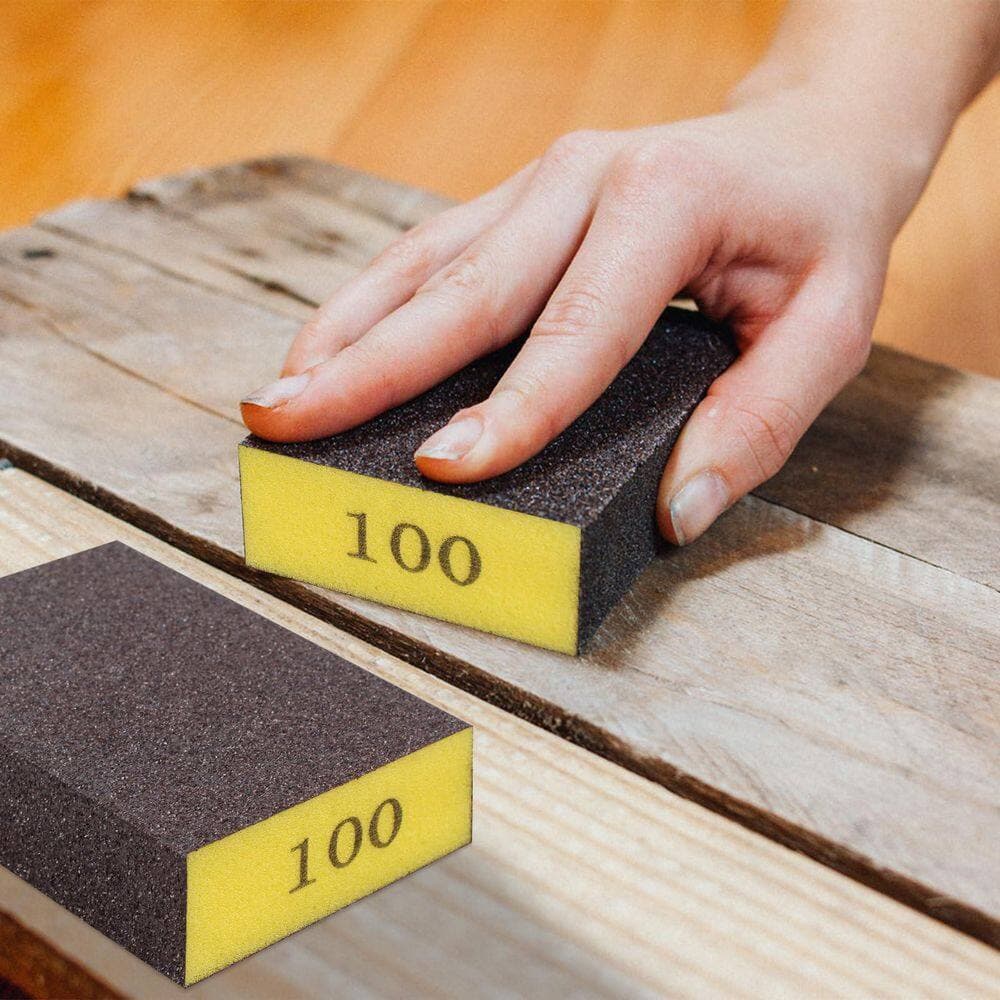 Unbranded 8-Pack 100 Grit Sandpaper Block, High-Density Sponge Sanding Sponge for Wood, Metal, Drywall, Washable and Reusable (2)