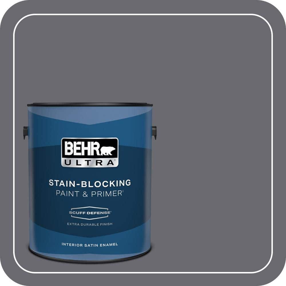 BEHR ULTRA 1 gal. #T16-15 Charcoal Plum Extra Durable Satin Enamel Interior Paint & Primer (1)
