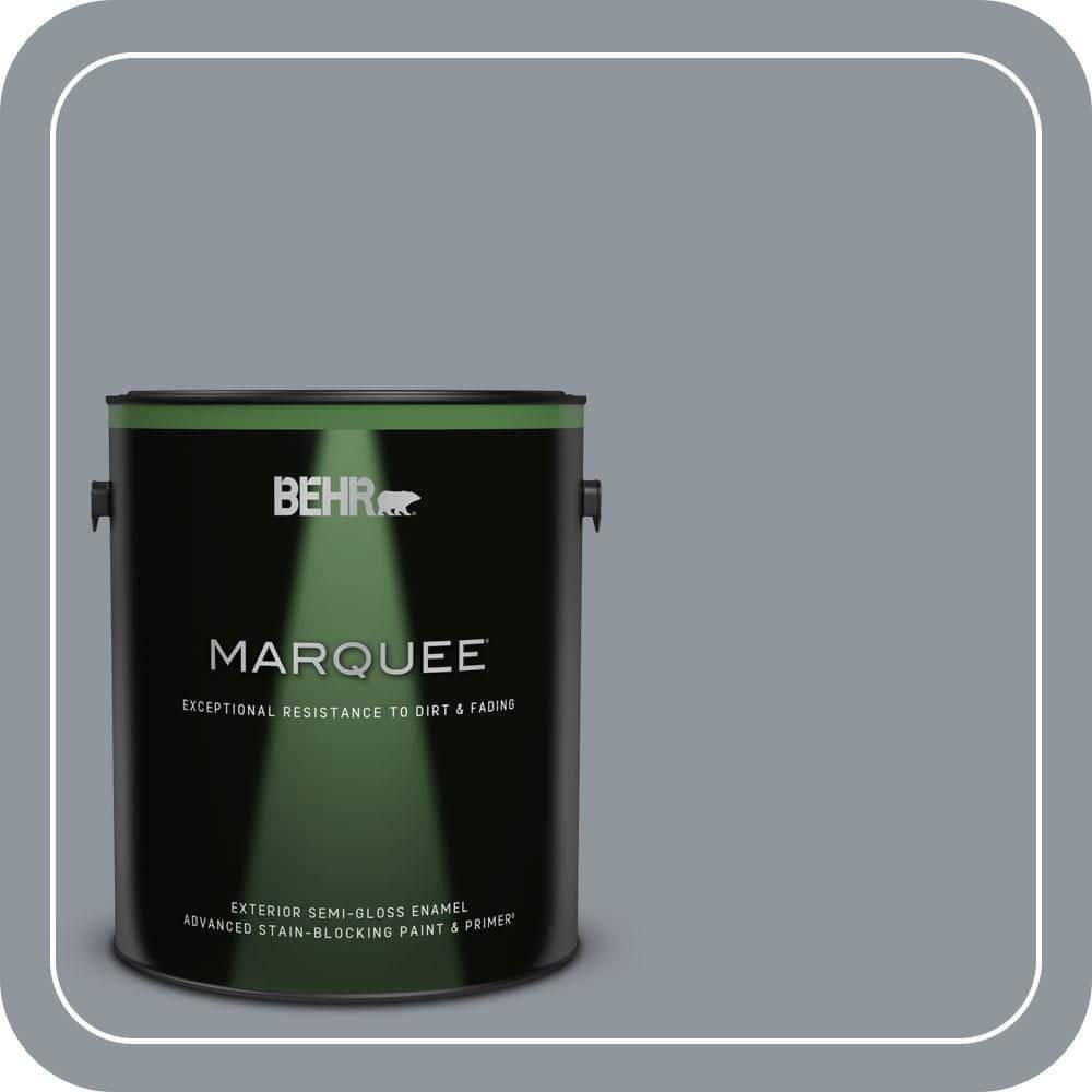BEHR MARQUEE 1 gal. #MQ5-21 Radiant Silver Semi-Gloss Enamel Exterior Paint & Primer (1)