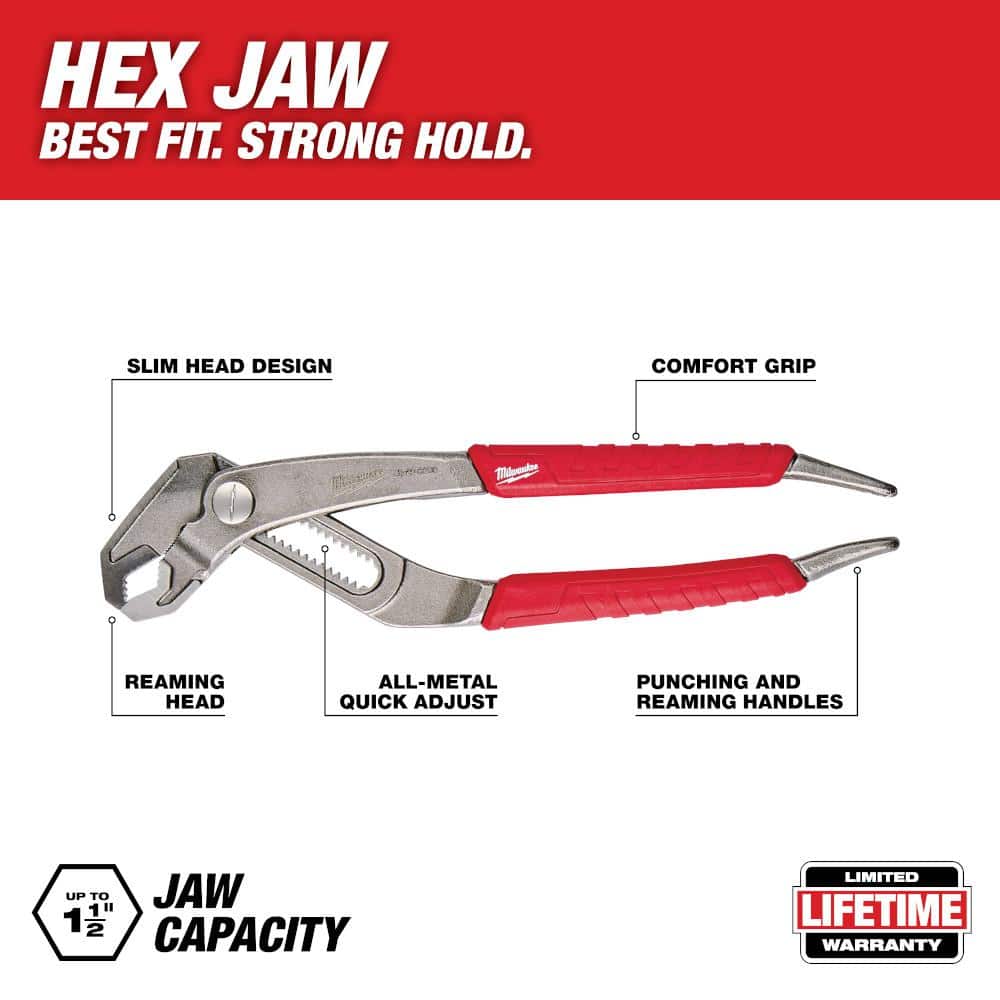 Milwaukee 6 in./8 in./10 in. Straight-Jaw and V-Jaws Pliers Set (4-Piece) (2)