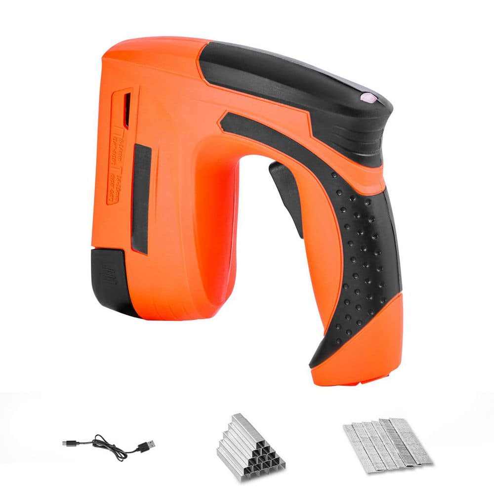 SKYSHALO Cordless Brad Nailer, 2-in-1 18 Gauge Nail and Staple Gun, Battery Powered with 1000 Staples and Nails, Non-Slip Grip (1)