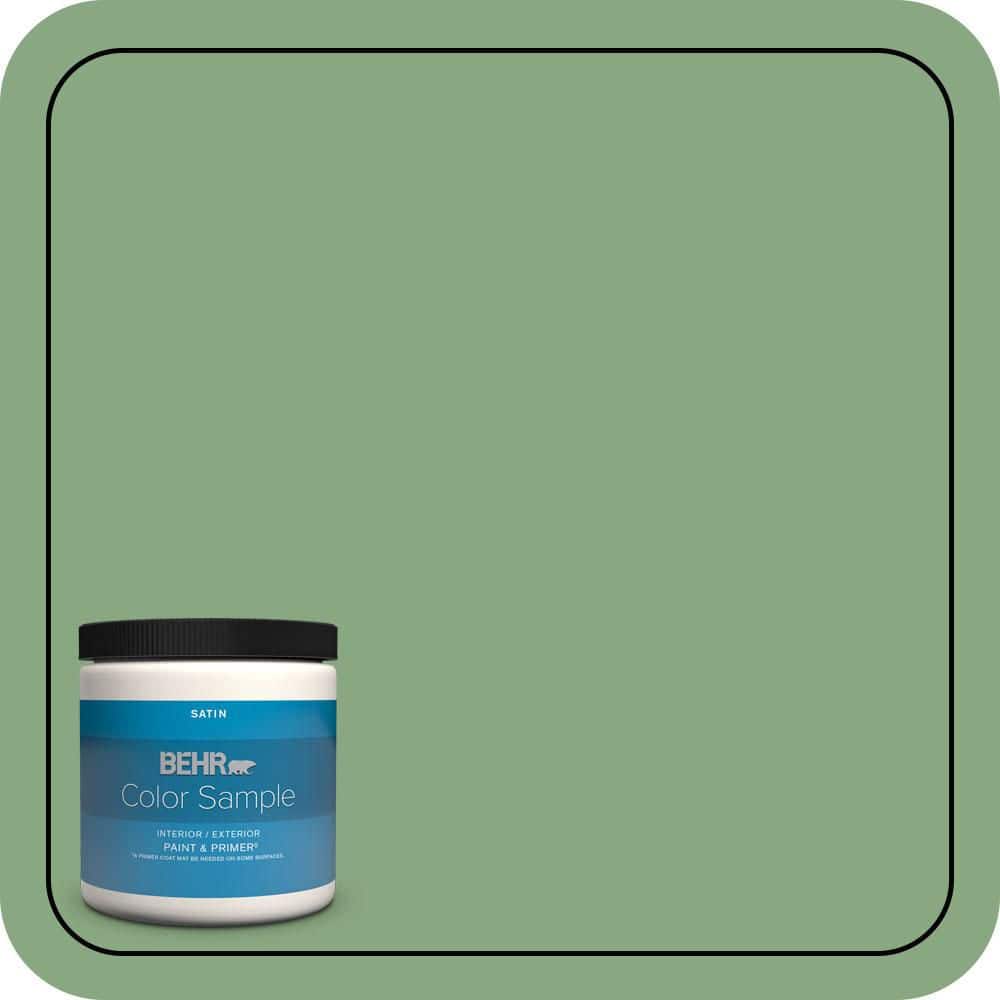 BEHR PREMIUM PLUS #M400-5 Baby Spinach Flat Interior/ & Primer Color Sample (1)