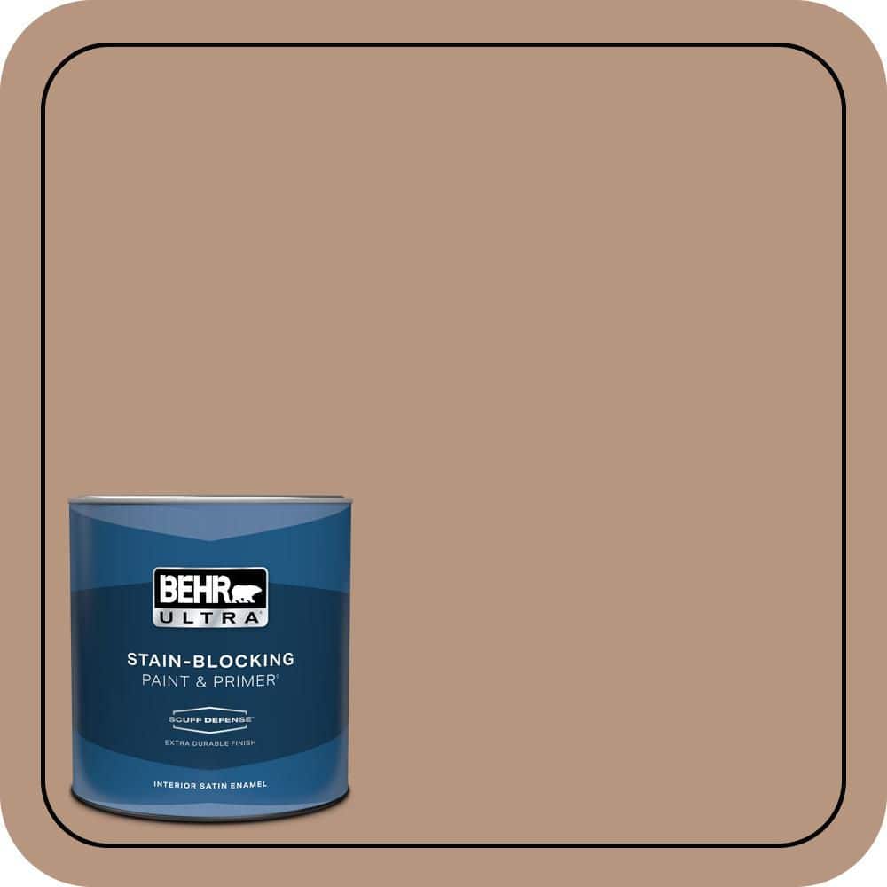BEHR ULTRA 1 qt. #S220-4 Potters Clay Extra Durable Satin Enamel Interior Paint & Primer