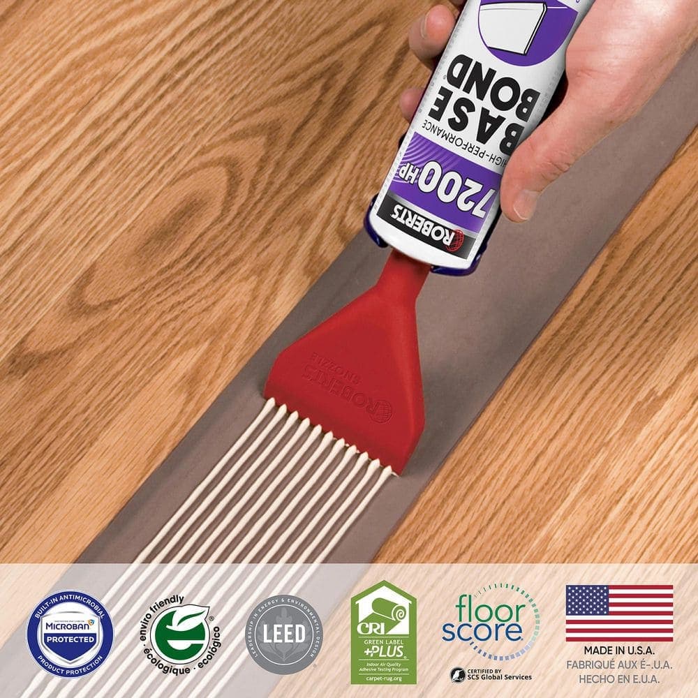 ROBERTS 7200HP 30 oz. 24 Hour Dry Time Vinyl, Rubber and Carpet Wall Base Floor Adhesive in Light Tan (4)
