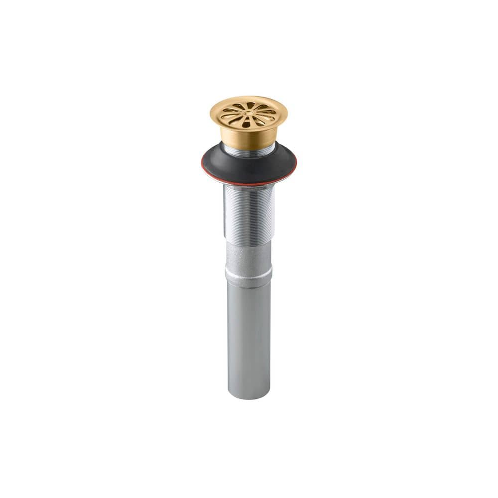 KOHLER Grid Drain Without Overflow in Vibrant Brushed Moderne Brass