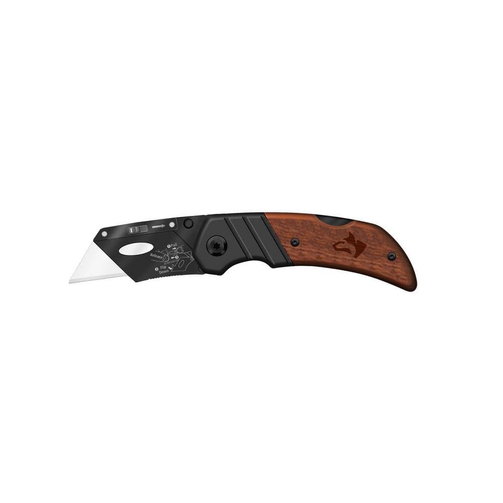 Husky Wood Handle Folding Lock-Back Utility Knife (3)