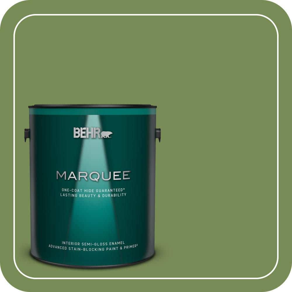 BEHR MARQUEE 1 gal. #MQ6-52 Lucky Clover One-Coat Hide Semi-Gloss Enamel Interior Paint & Primer (1)