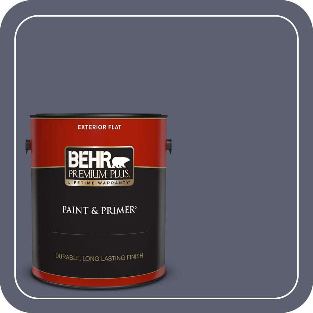 BEHR PREMIUM PLUS 1 gal. #S550-6 Mysterious Night Flat Exterior Paint & Primer
