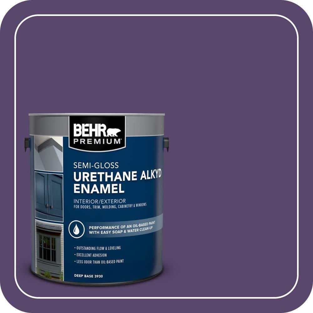 BEHR PREMIUM 1 gal. #P570-7 Proper Purple Urethane Alkyd Semi-Gloss Enamel Interior/Exterior Paint (1)